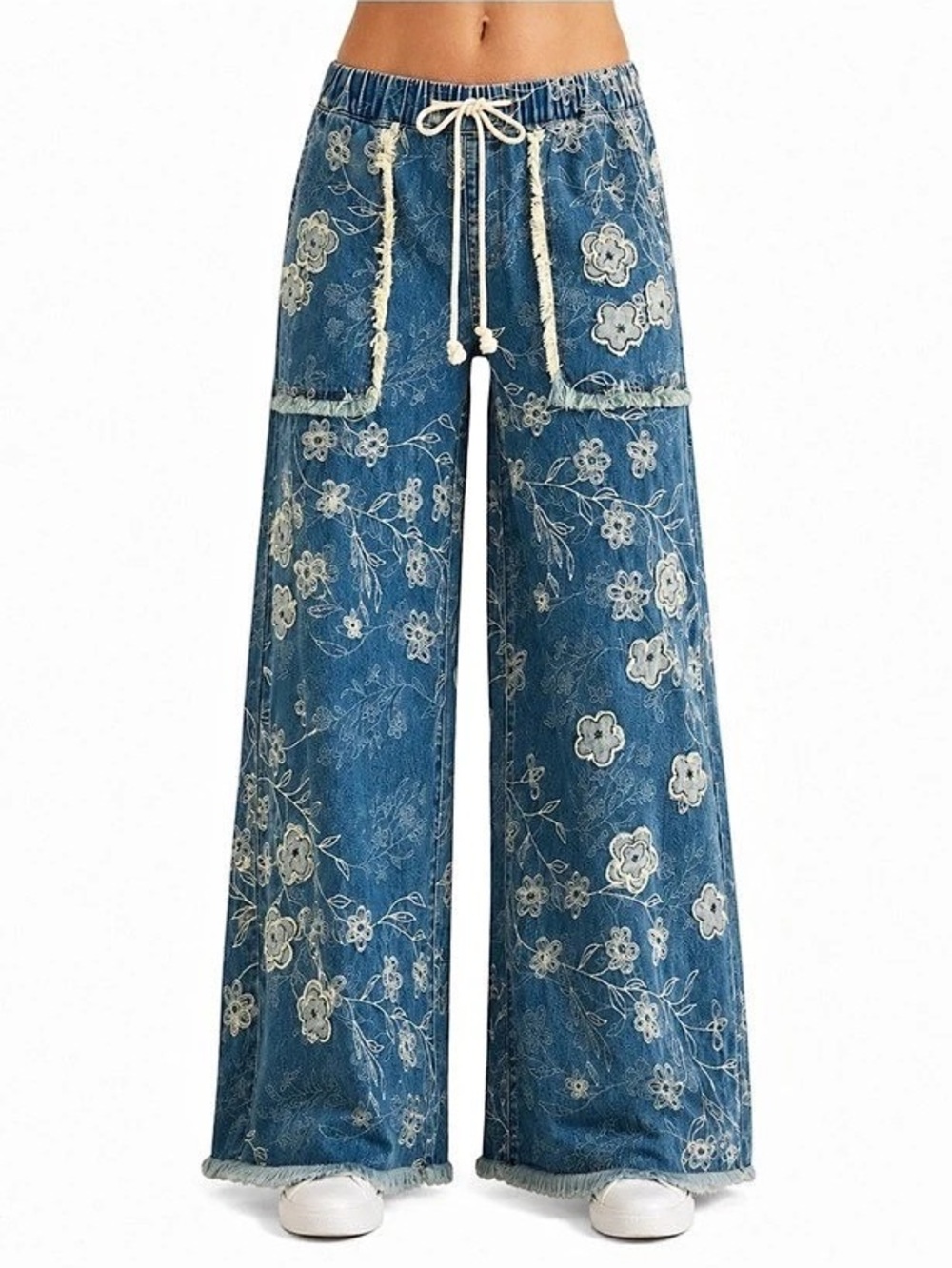 Oli & Hali Floral Wide Leg Jeans